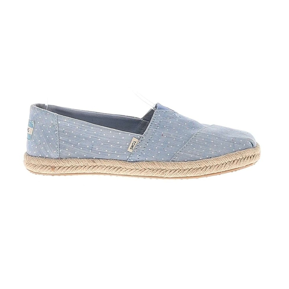 TOMS Blue Chambray Linen Espadrille Slip On Flats Womens 8 10013365 Alpargata